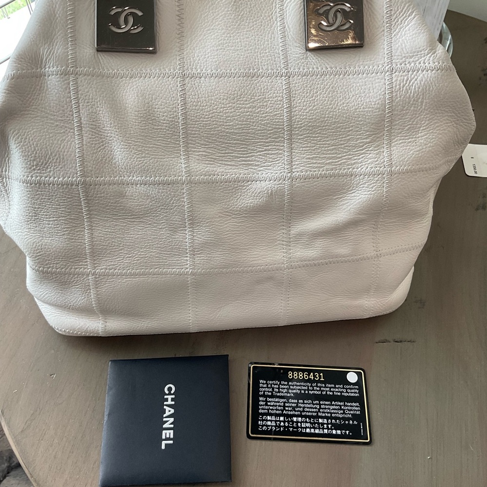 Chanel White Small Tote with COA - Picture 14 of 16
